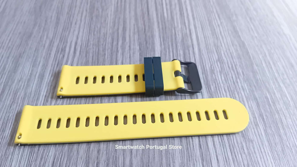 Miniatura: 22mm Bracelete em Silicone : Preta/Amarela
