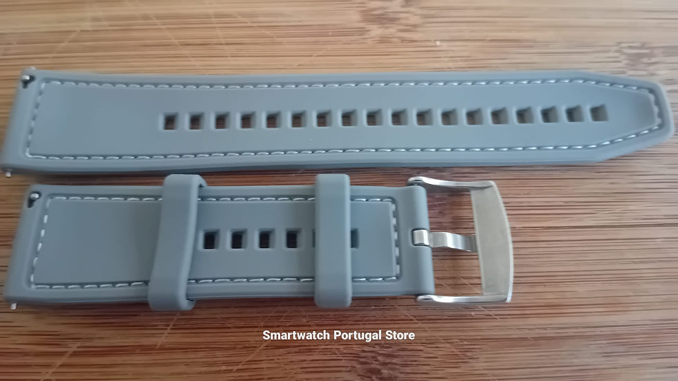 Miniatura: Bracelete 22mm em Silicone e Nylon : Cinzenta 