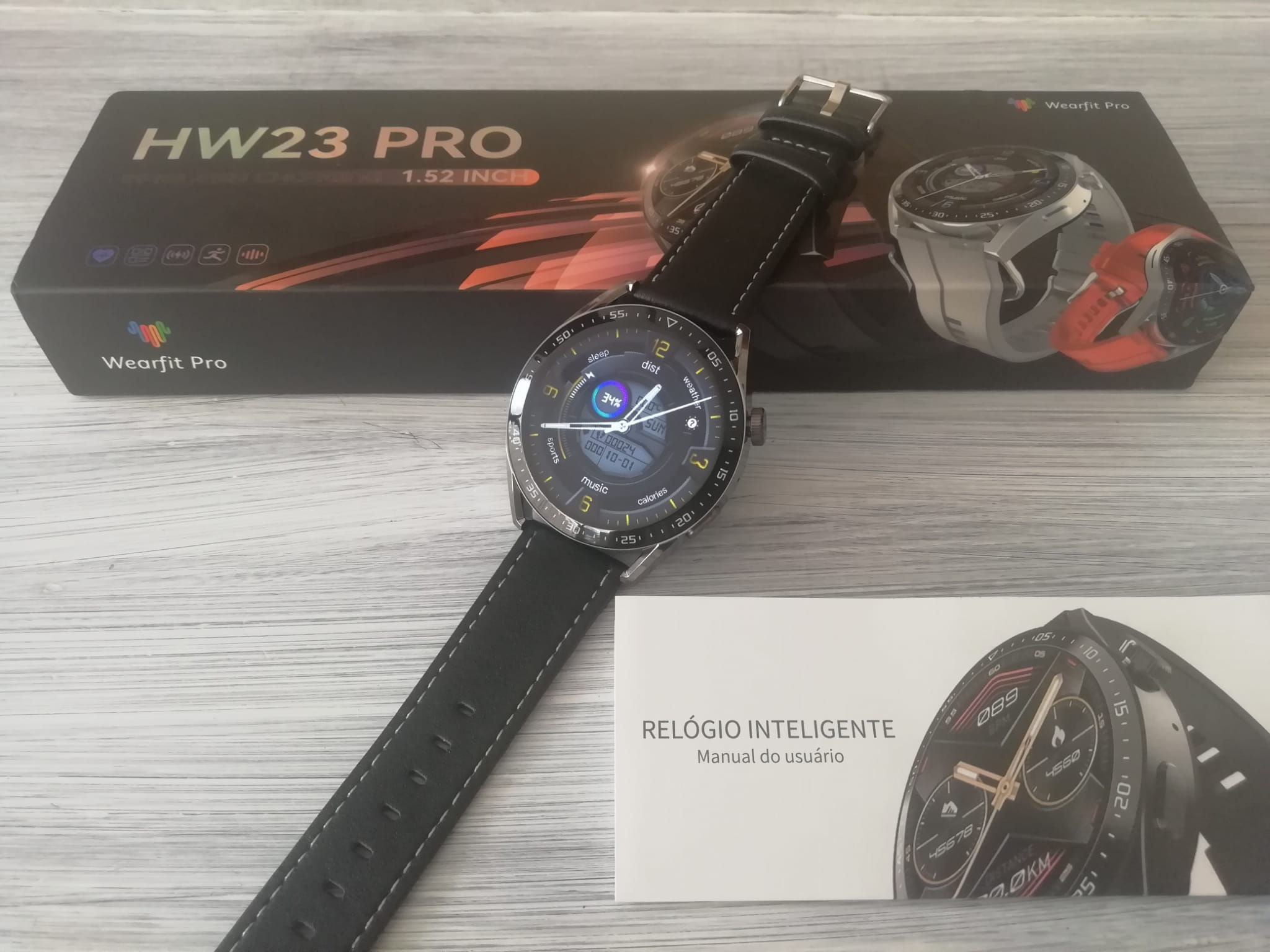 Smartwatch HW28 Pro : pele Preto