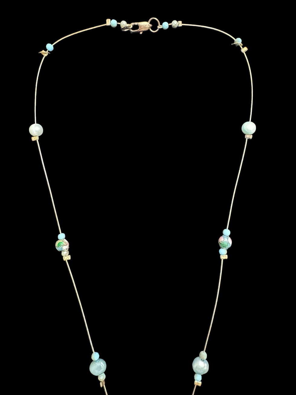 Thumbnail: aqua druzy nugget necklace