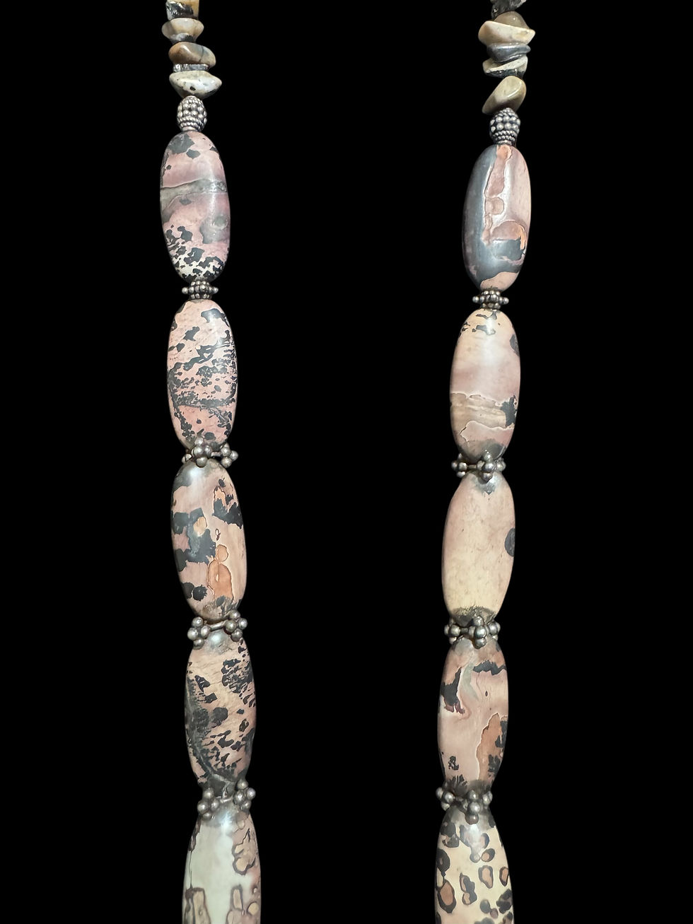 Thumbnail: bone mask & leopard jasper necklace