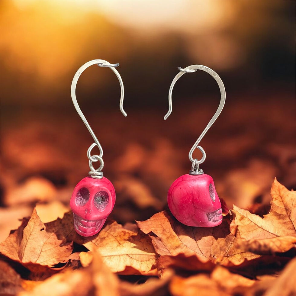 Thumbnail: red skull earrings