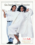 Actor Rae Dawn Chong with clothing designer Glenn Williams by Scott Lockwood - Los Angeles c.1986