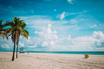 tropical-beach-with-lifeguard-cabin,-Flo