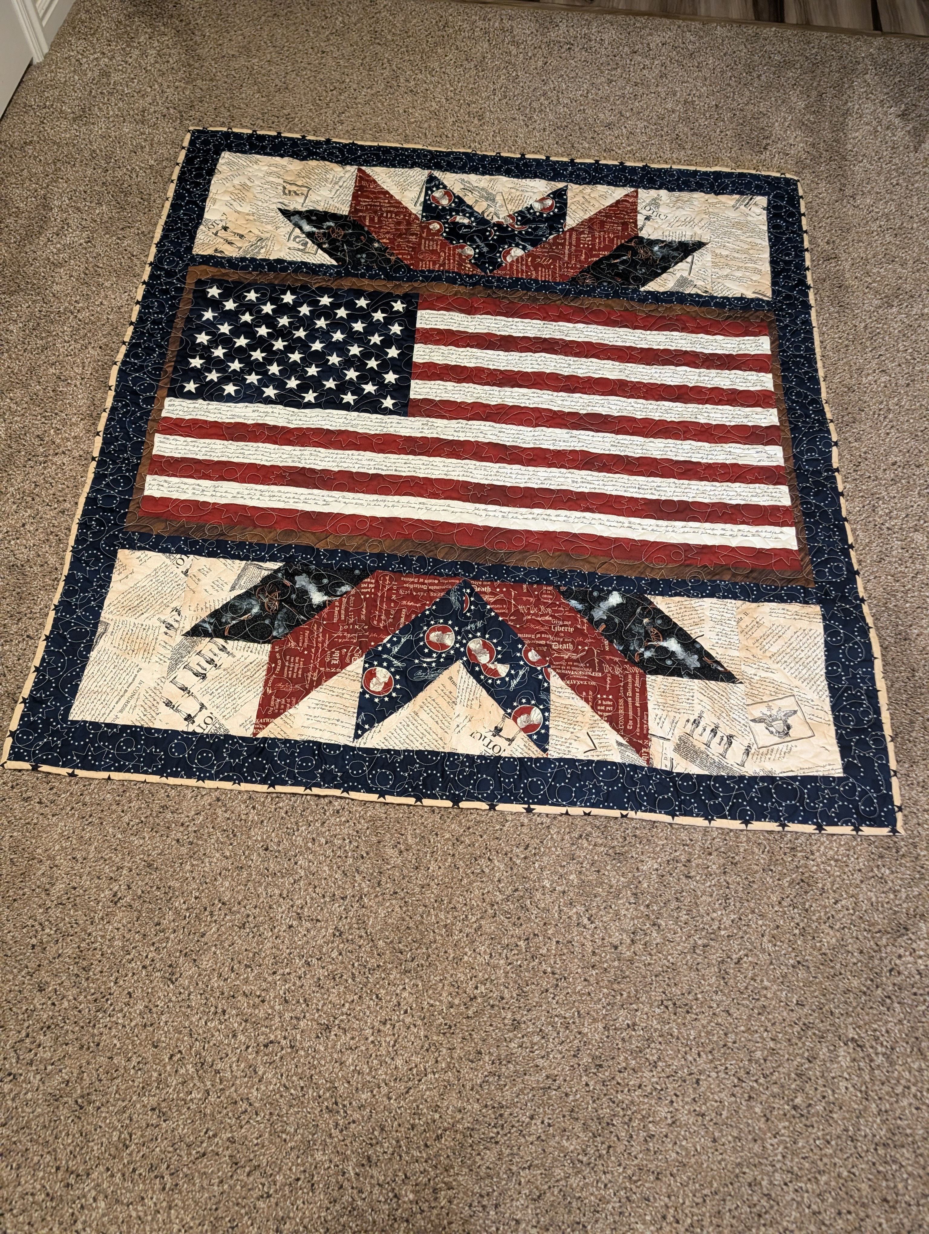 Handmade Artisan Quilt Wall Hanging - United We Stand
