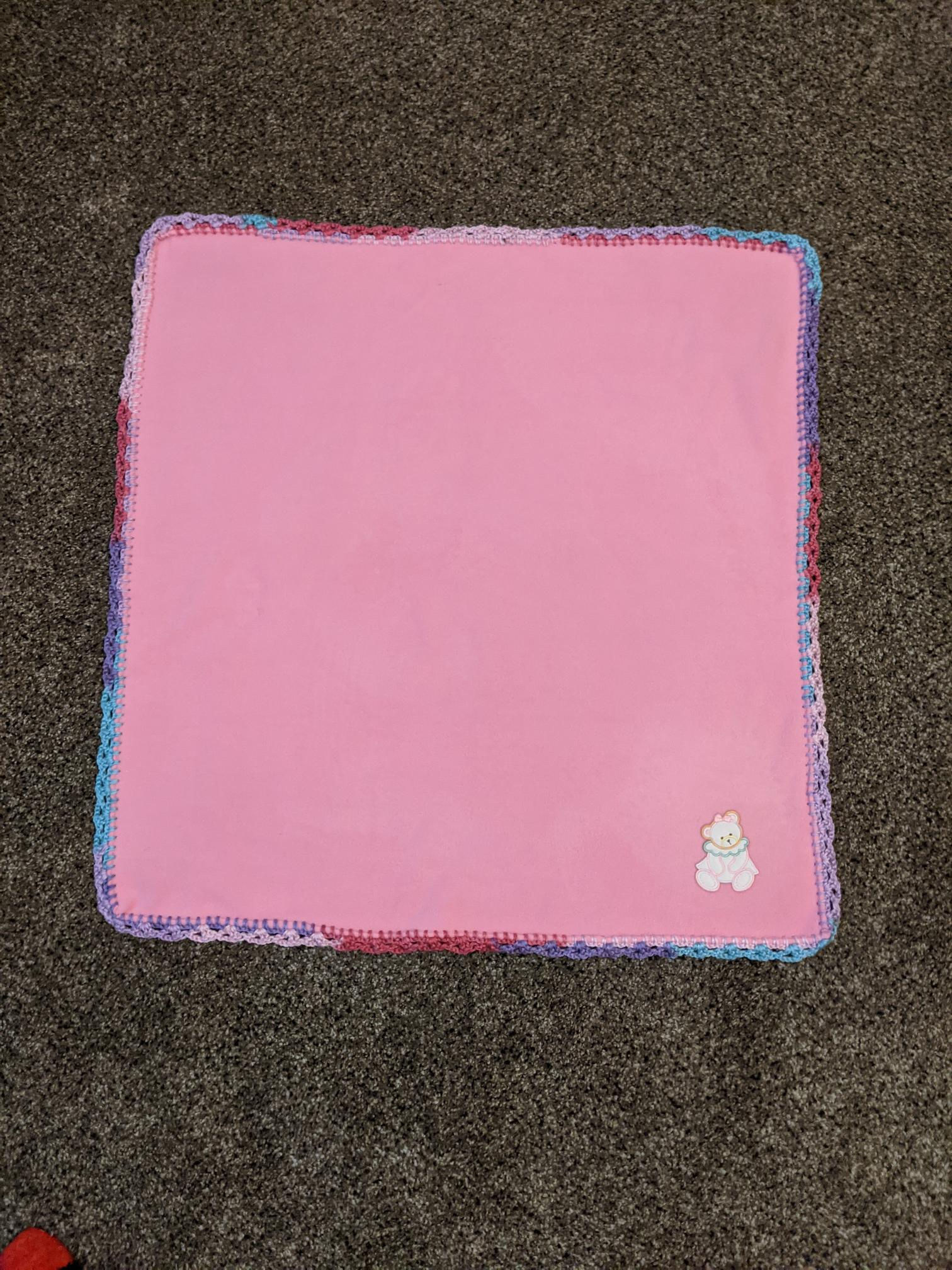Fleece Baby Blanket With Crocheted Edges
