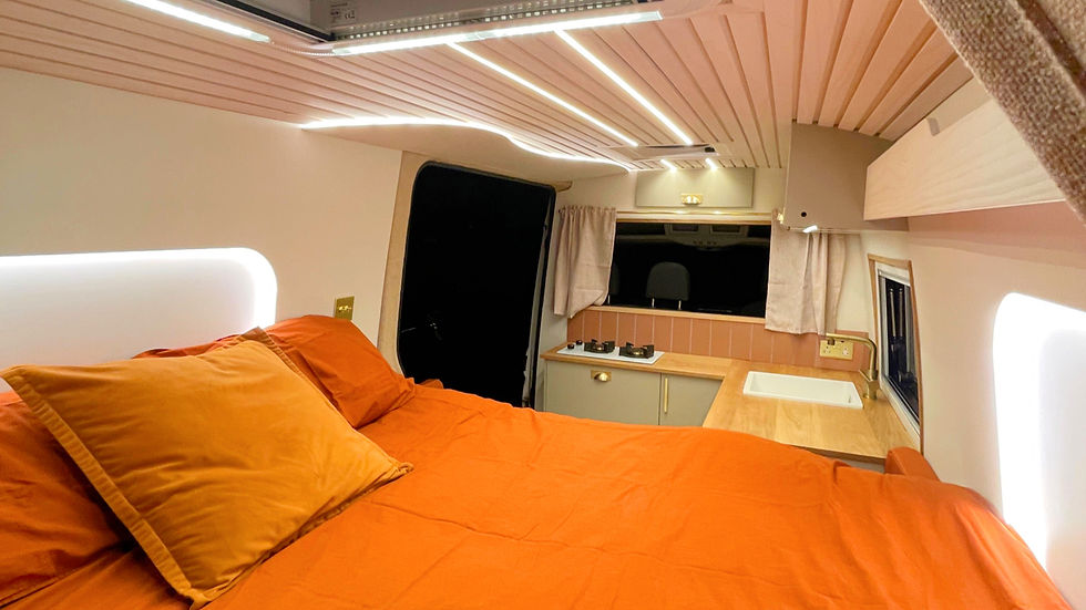 Fixed bed campervan conversion in Lincolnshire by Vanmade