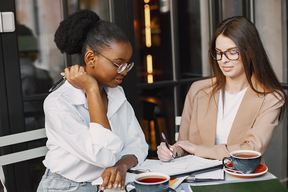 people reviewing the documents