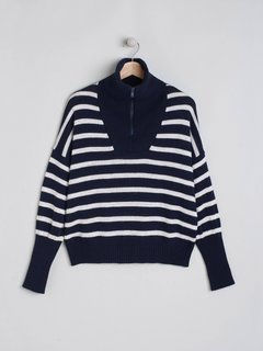 תמונה ממוזערת: Striped Zip Sweater - VI22BW675