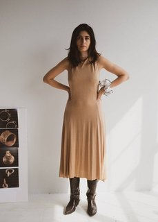 Modal Jersey A-line Dress in Latte