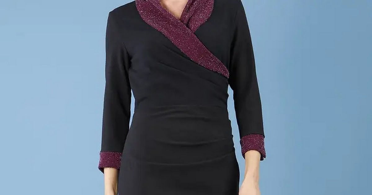 Osaka Sparkle Contrast Detail Pencil Dress