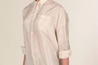 Miniatura: Silk shirt with linen detail