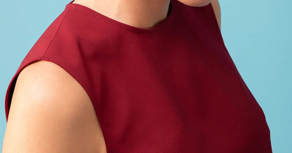 תמונה ממוזערת: TOP AUDREY - Cotton and Polyester and Elastane Brick Red Tops
