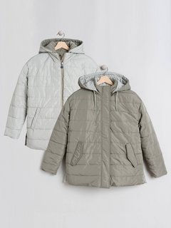 Thumbnail: Reversible Down Jacket With Hood - VI22GF470