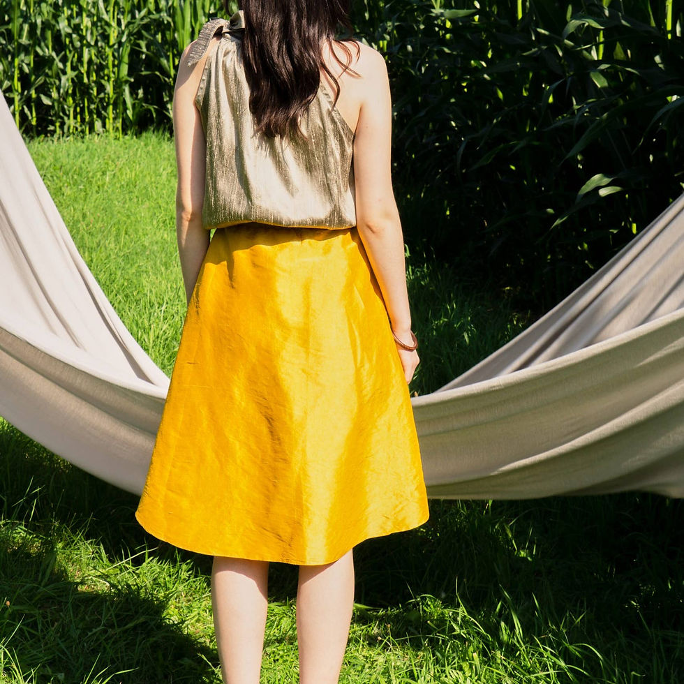サムネイル： Sunny Wild Silk Midi Skirt