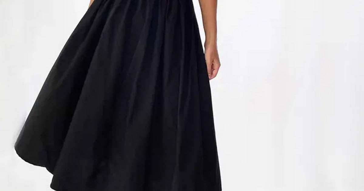 Eva Poplin Cotton Cutout Midi Dress - Black