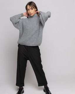 תמונה ממוזערת: Knit Alpaca Blend Mock Neck Sweater