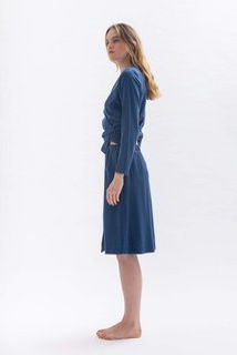 Thumbnail: skirt with slit “MI-TU” in blue tencel