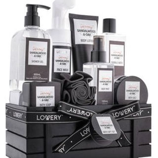 Luxury Spa Kit for Men, Sandalwood Oak Scented Bath Gift Set