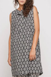 Contrast Tile Collar Tank Shirtdress