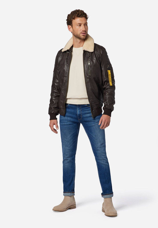 Thumbnail: Men's leather jacket TG-1011 - premium lamb leather