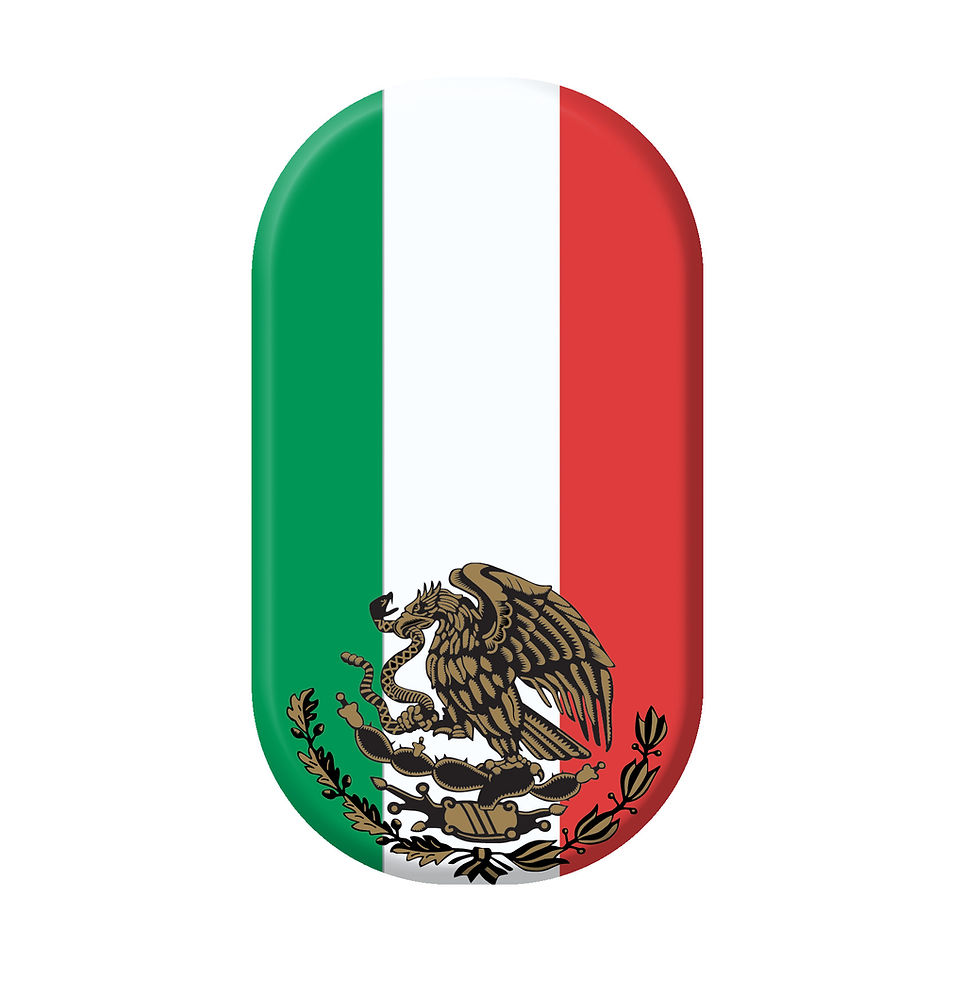 Mexico Flag Chrome Minx nail wraps with Minx Gold Lightning chrome eagle for soccer fans, chrome nails and patriotic nail art