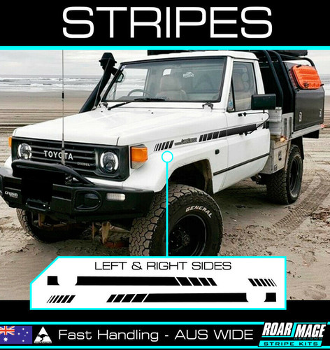 AM side Door STRIPES Fit TOYOTA Landcruiser 70 75 decals stickers Ute ...
