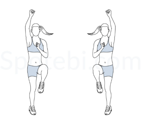 Standing mountain climbers