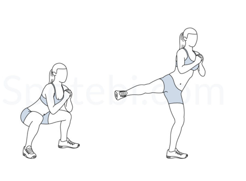 Squat side kick
