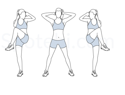 Standing criss cross crunches