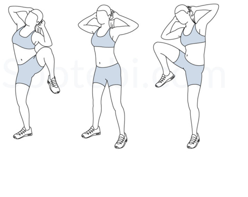 Standing side crunches