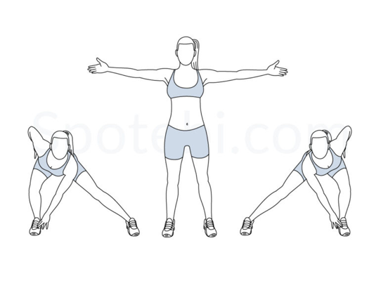 Alternating side lunge touch
