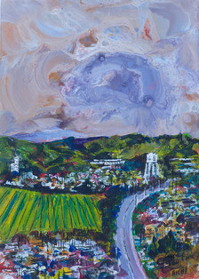 15. Menzieshill Water Tower From Dundee Law, 2023, 21 x 15cm, Ruth Nicol Art Id 28)15.jpeg
