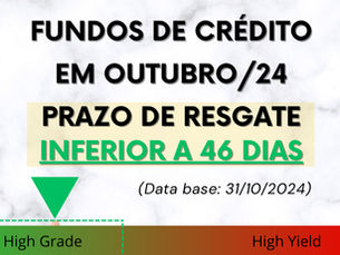 MELHORES E PIORES FUNDOS DE CRÉDITO EM OUTUBRO 2024 (Prazo inferior a 46 dias)