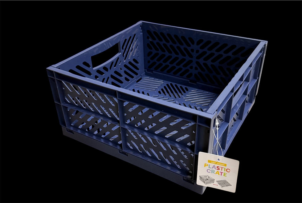 Blue stackable & foldable plastic crate