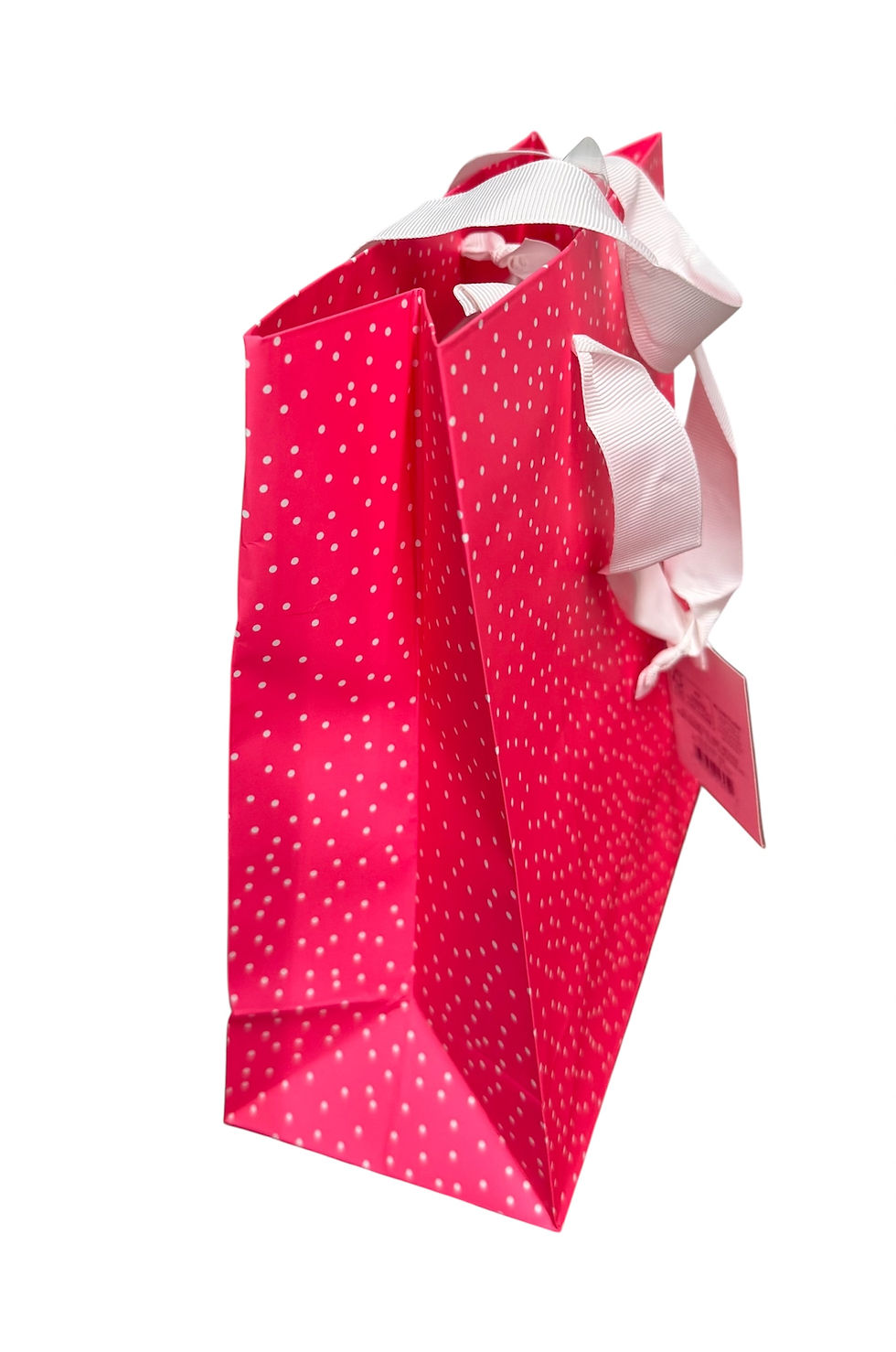 Thumbnail: Sugar Paper neon pink with white poka dots gift bag (8  x 10)