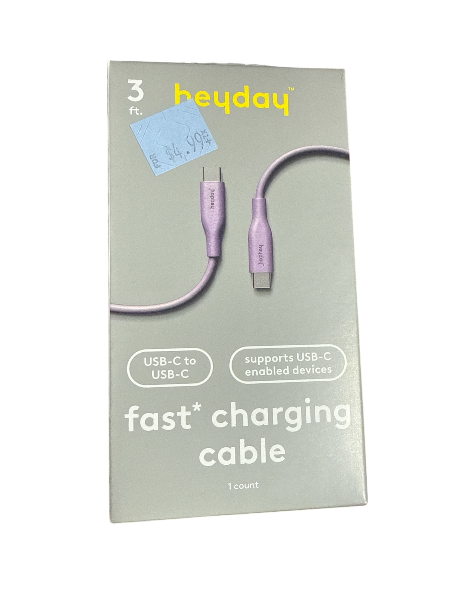 Heyday—-usb-c to usb-c fast 3 ft charging cable 