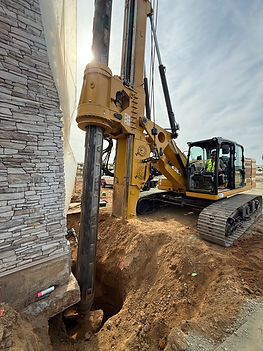 Seiscore on a construction site conducting Micropiles, driven piles, soil anchors, and tiebacks, installed with in-house rigs and crews services