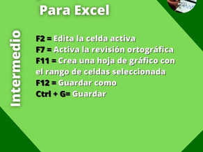Atajos de Teclado Para Microsoft Excel - Intermedio
