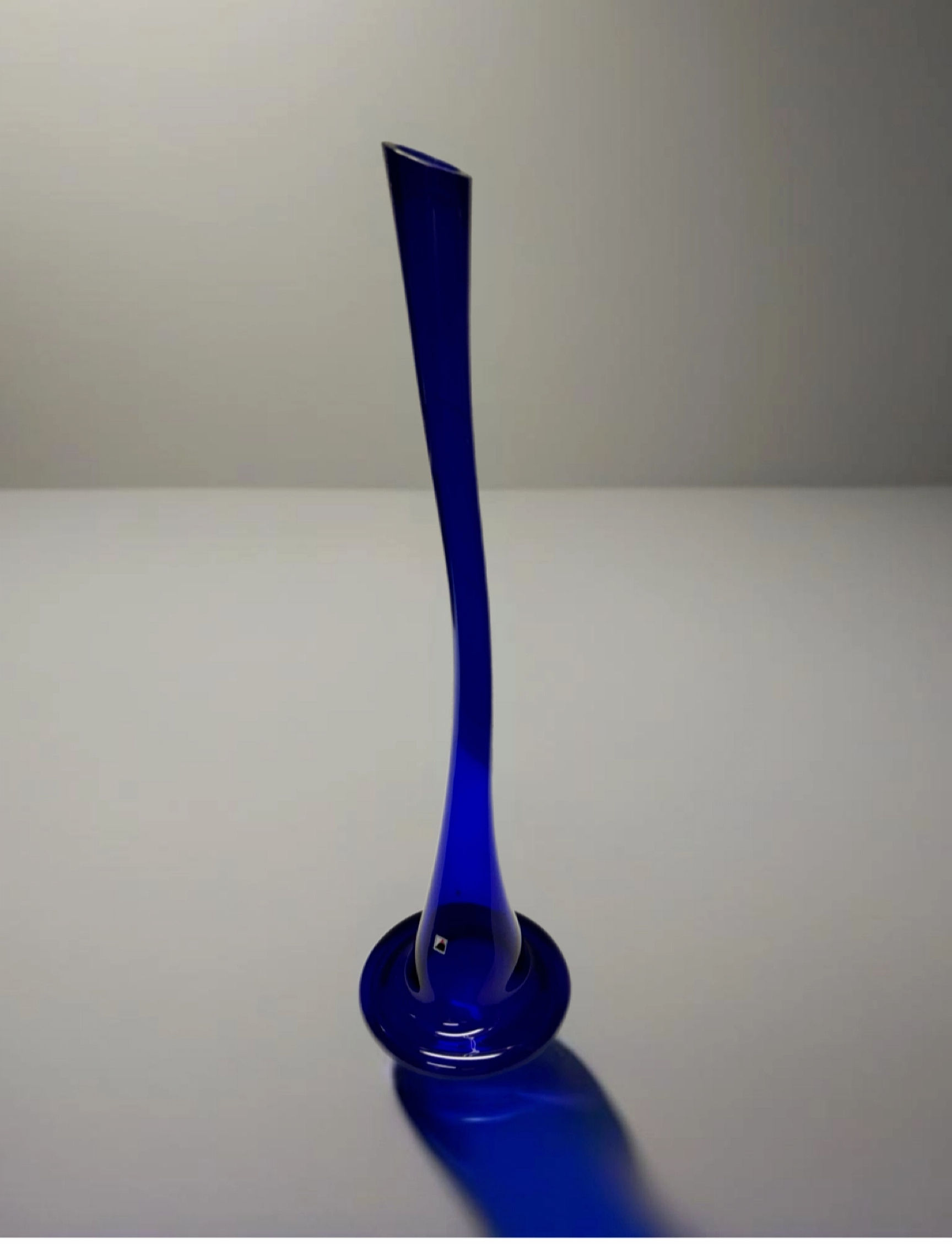 Czech Republic Cobalt Blue Blown Glass Vase