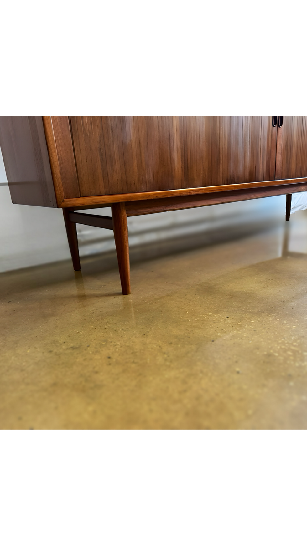 Thumbnail: RARE Danish Teak Tambour Door Credenza by Arne Vodder Model #37