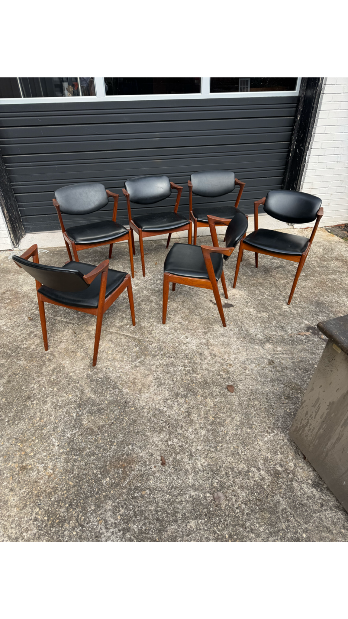 6 Kai Kristiansen Danish Teak Dining Chairs Model #42