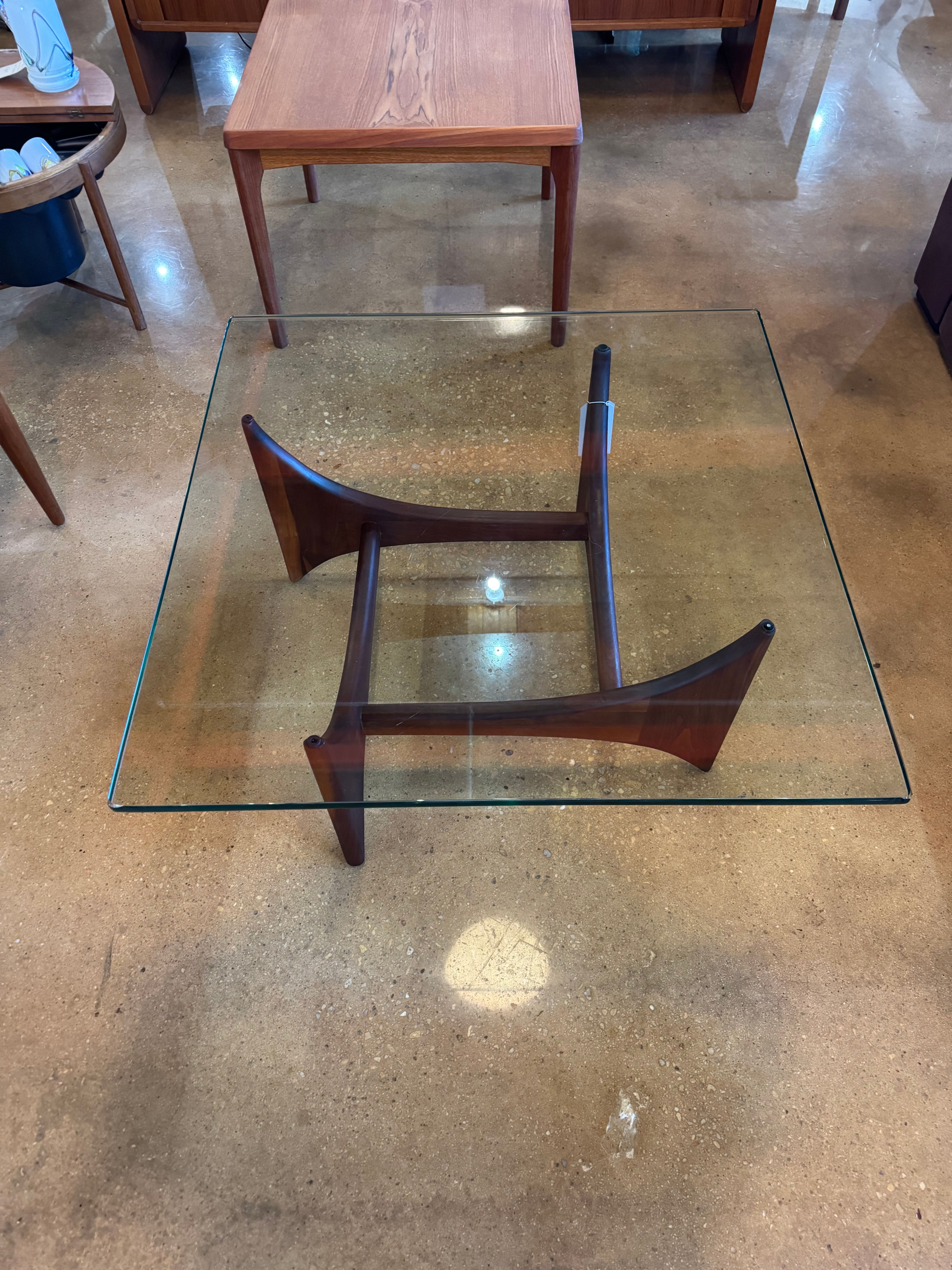 Adrian Pearsall Fin Base Glass top Coffee Table