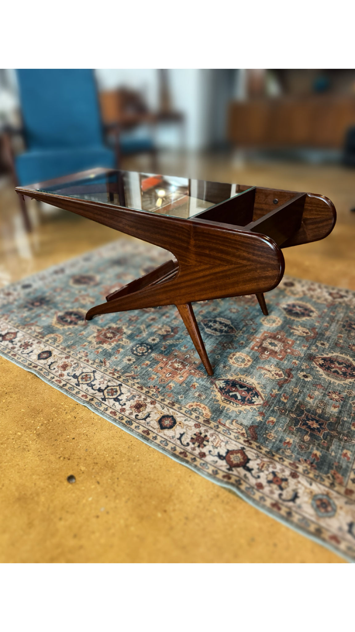 MCM Sculptural Coffee/End Table in Walnut