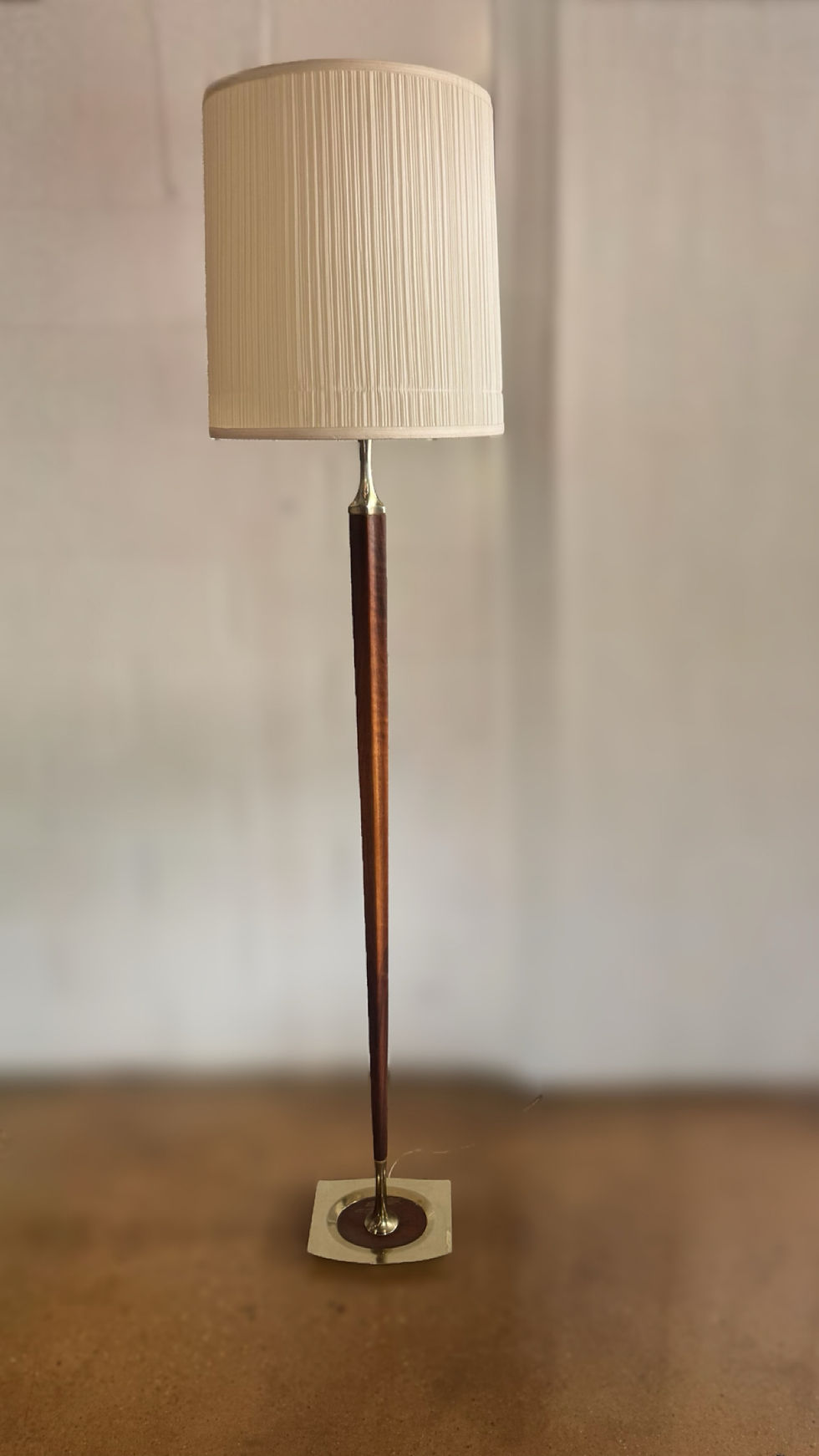 Thumbnail: Walnut & Brass Floor Lamp in style of Laurel Lamp Co.