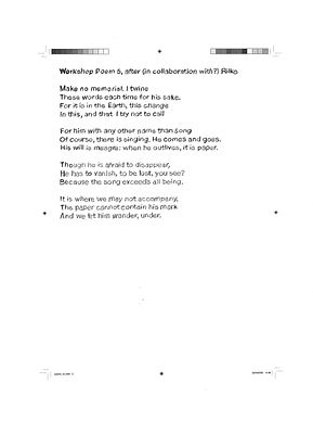 Poem based on a Rilke poem