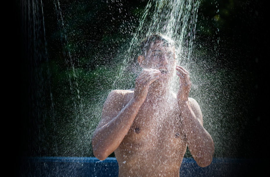 Man in shower