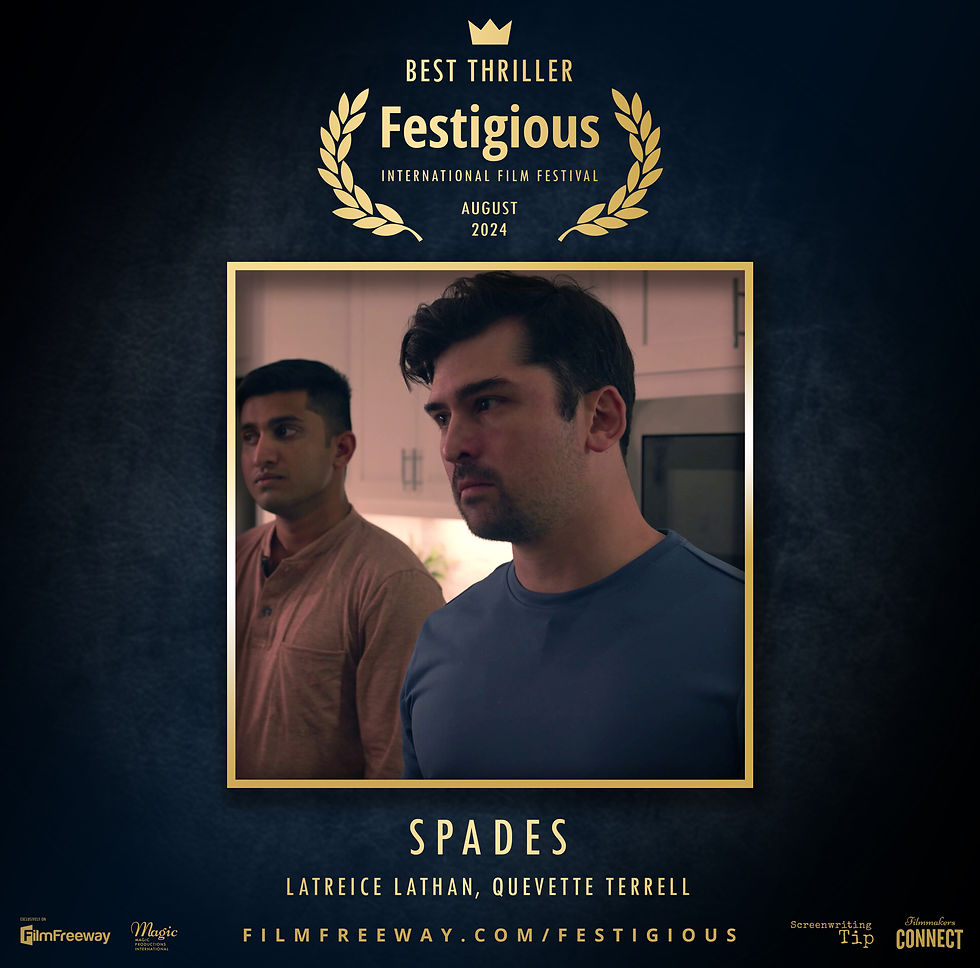 Another Win! "Spades" Takes an Award at Festigious Los Angeles!