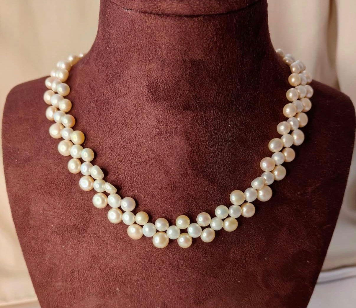 PFW-004- Pearl Harmony Twin strand Pearl Necklace