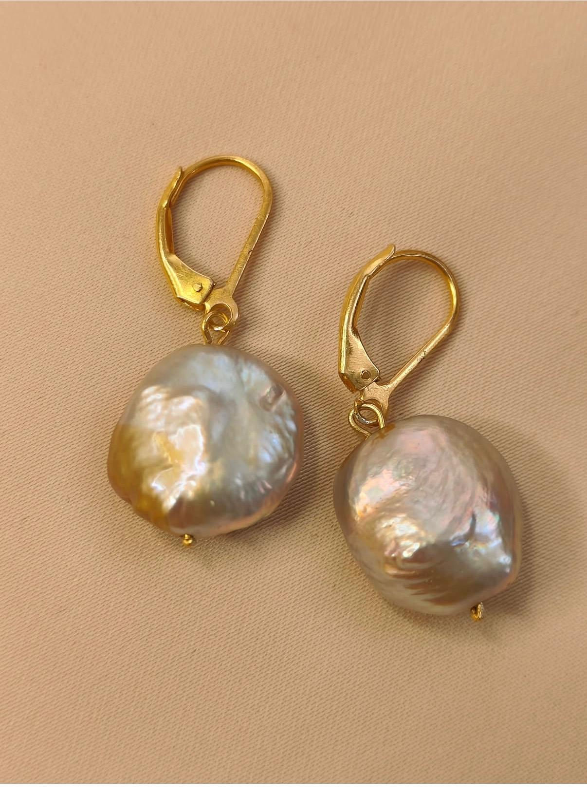 ERPFW001- Golden Coin Pearl Earrings